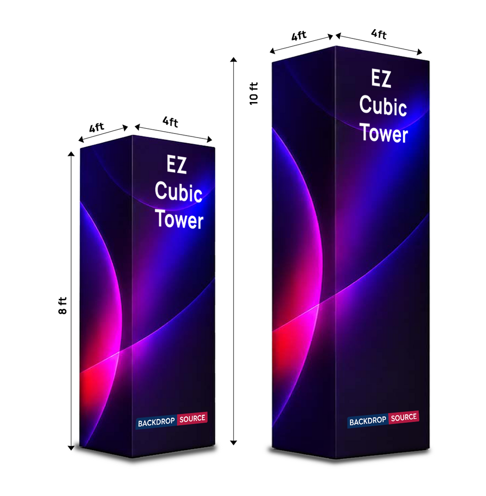 Modular EZ Cubic Fabric Tower Display