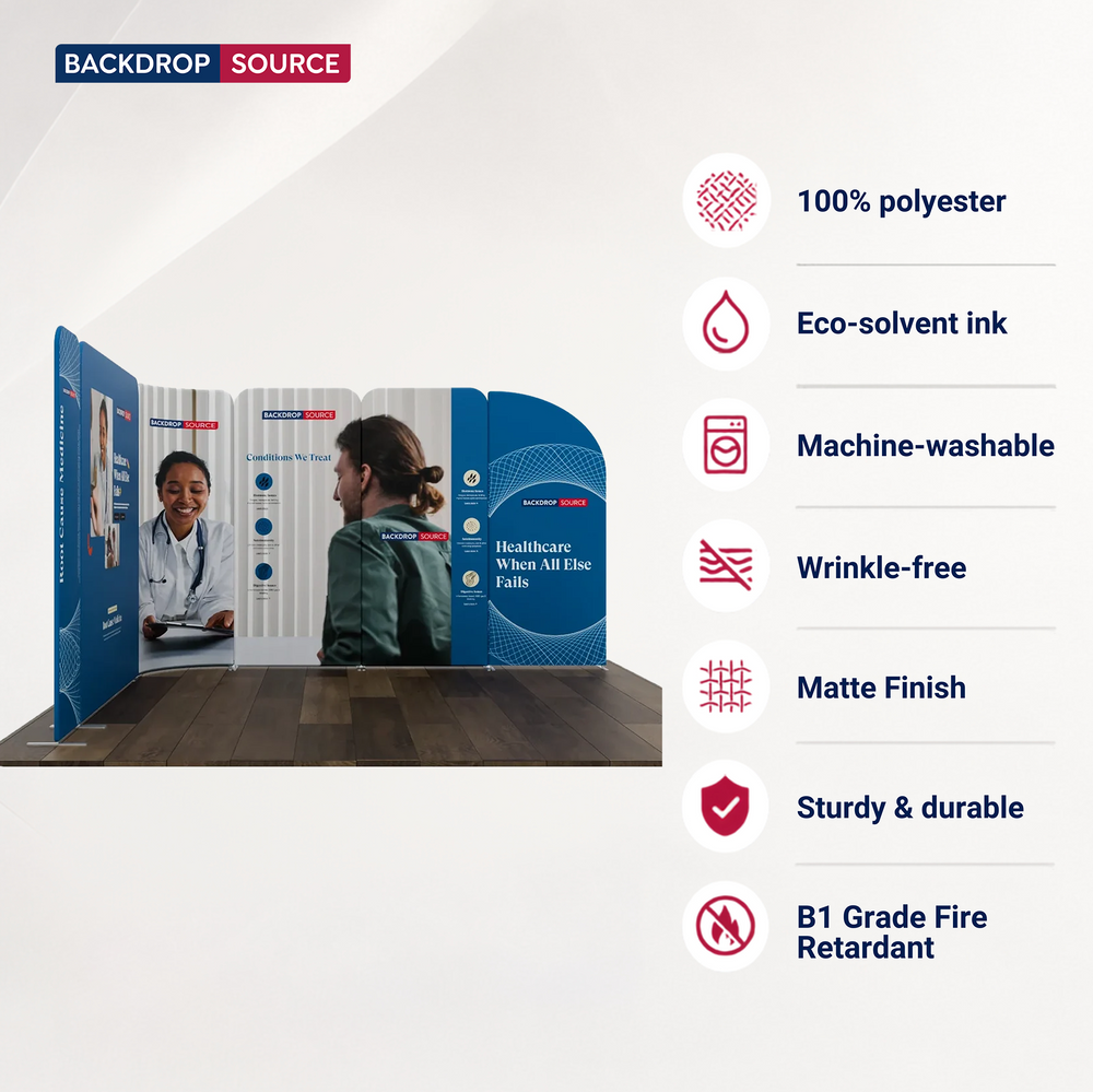 10x10 Magnetic Fabric Booth Wall with Modular Panels