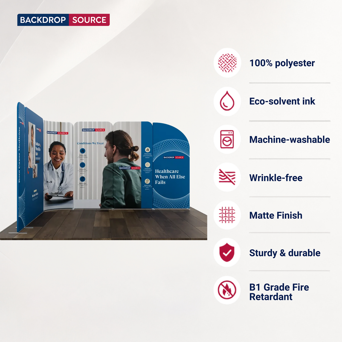 10x10 Magnetic Fabric Booth Wall with Modular Panels