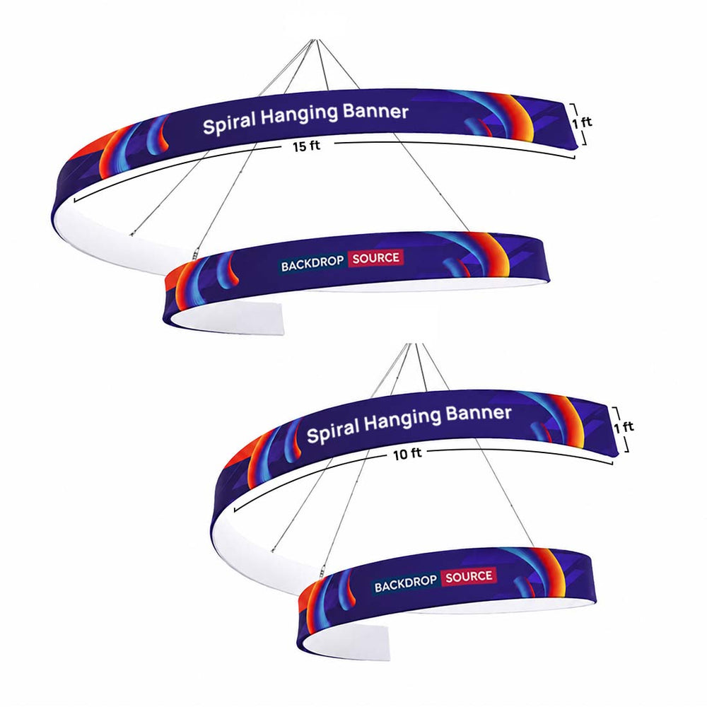 Bannière suspendue en spirale 