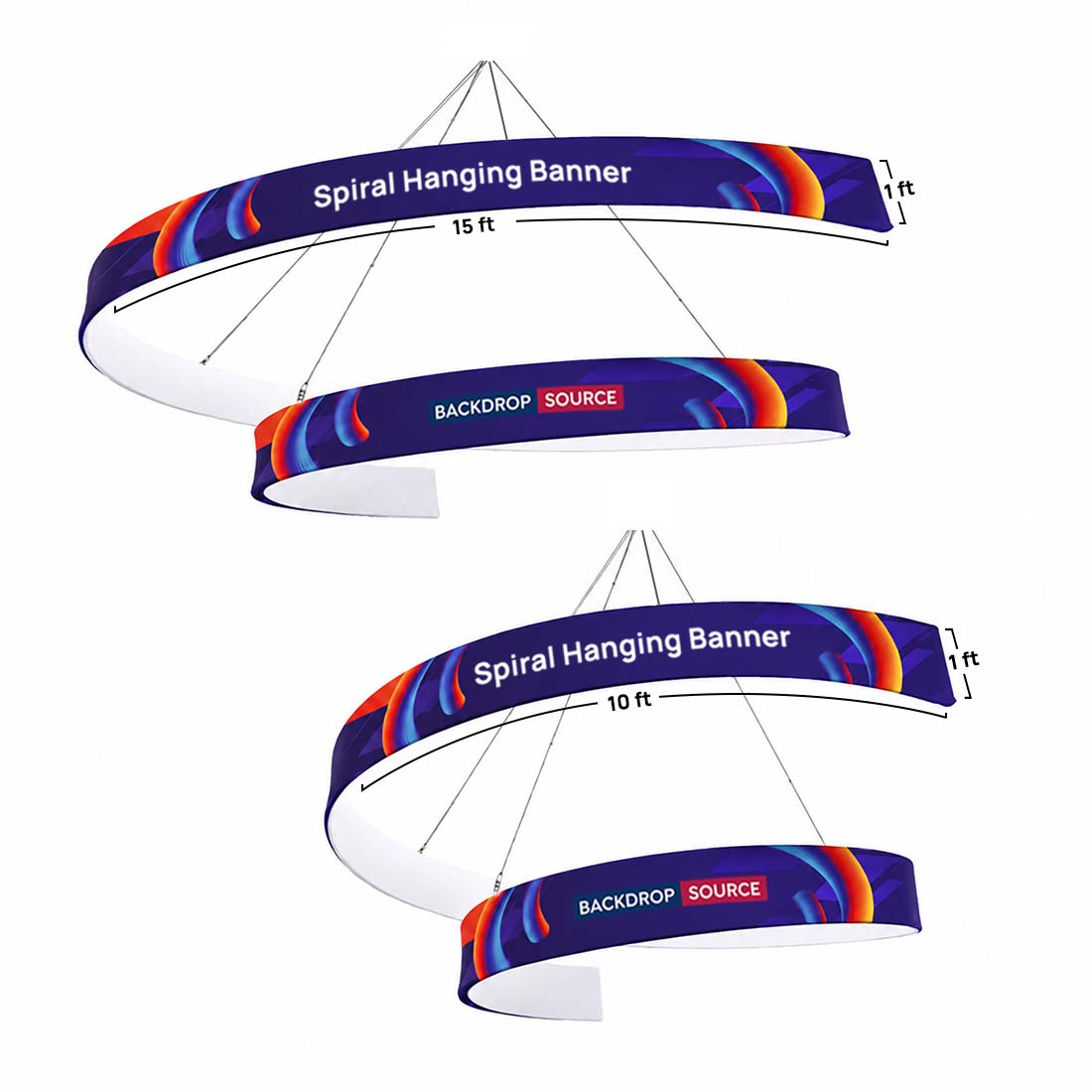 Bannière suspendue en spirale 