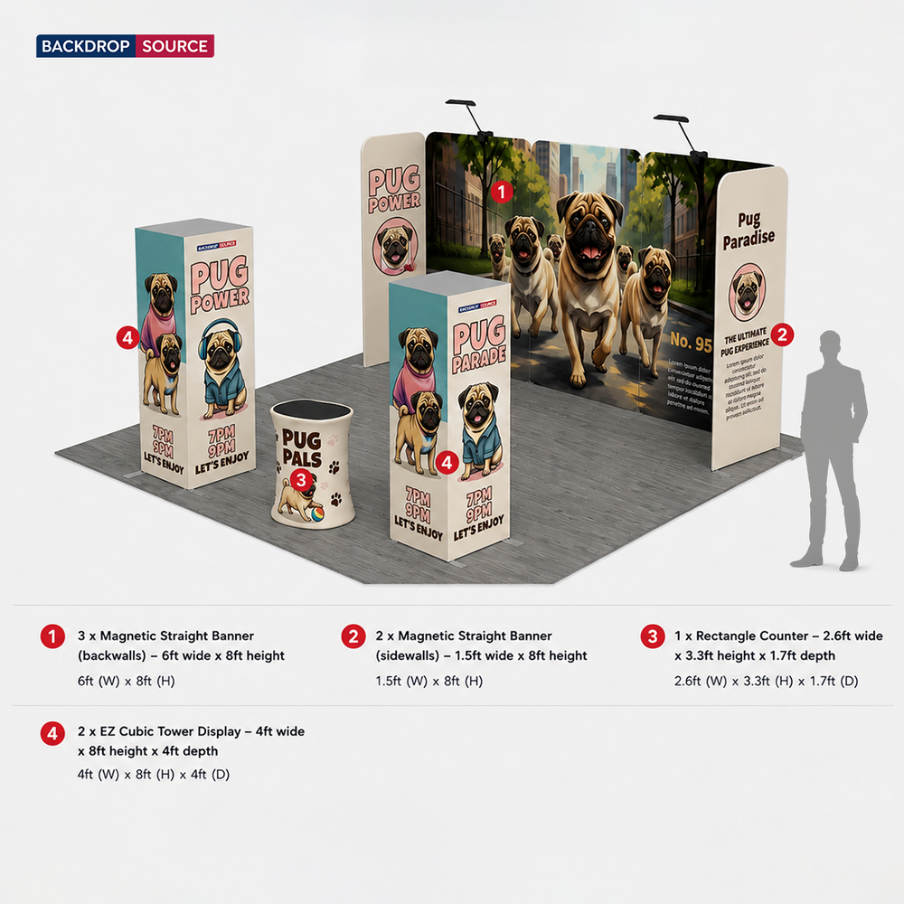 Modular Booth Kits 20ft x 20ft - Model 18