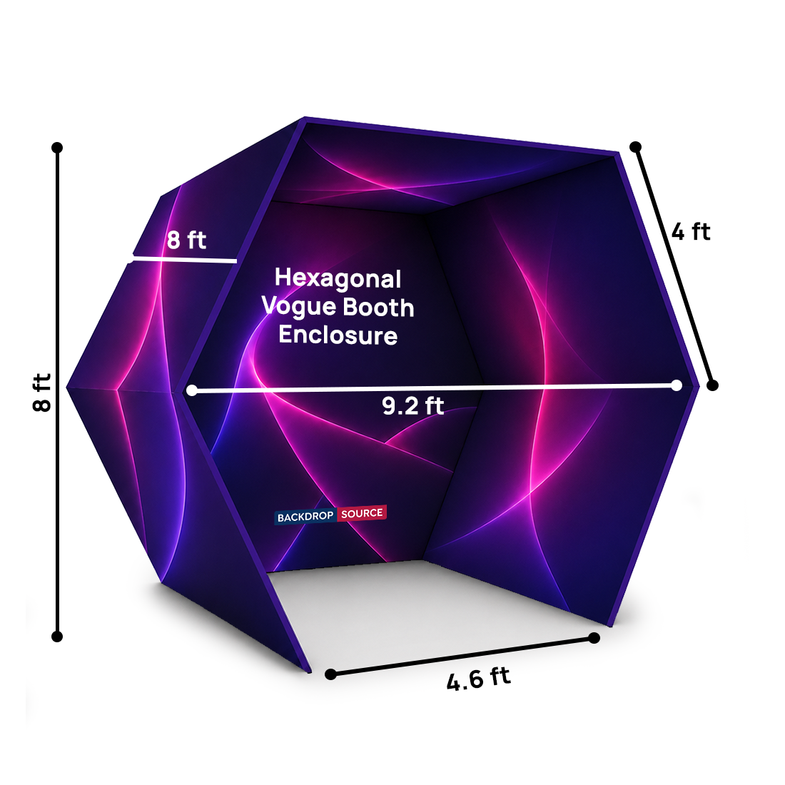 Hexagonal Vogue Booth Enclosure