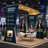 20x10 Booth Kit with 20ft Backwall, Overlap Stands & Arch