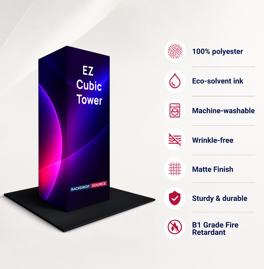 Modular EZ Cubic Fabric Tower Display