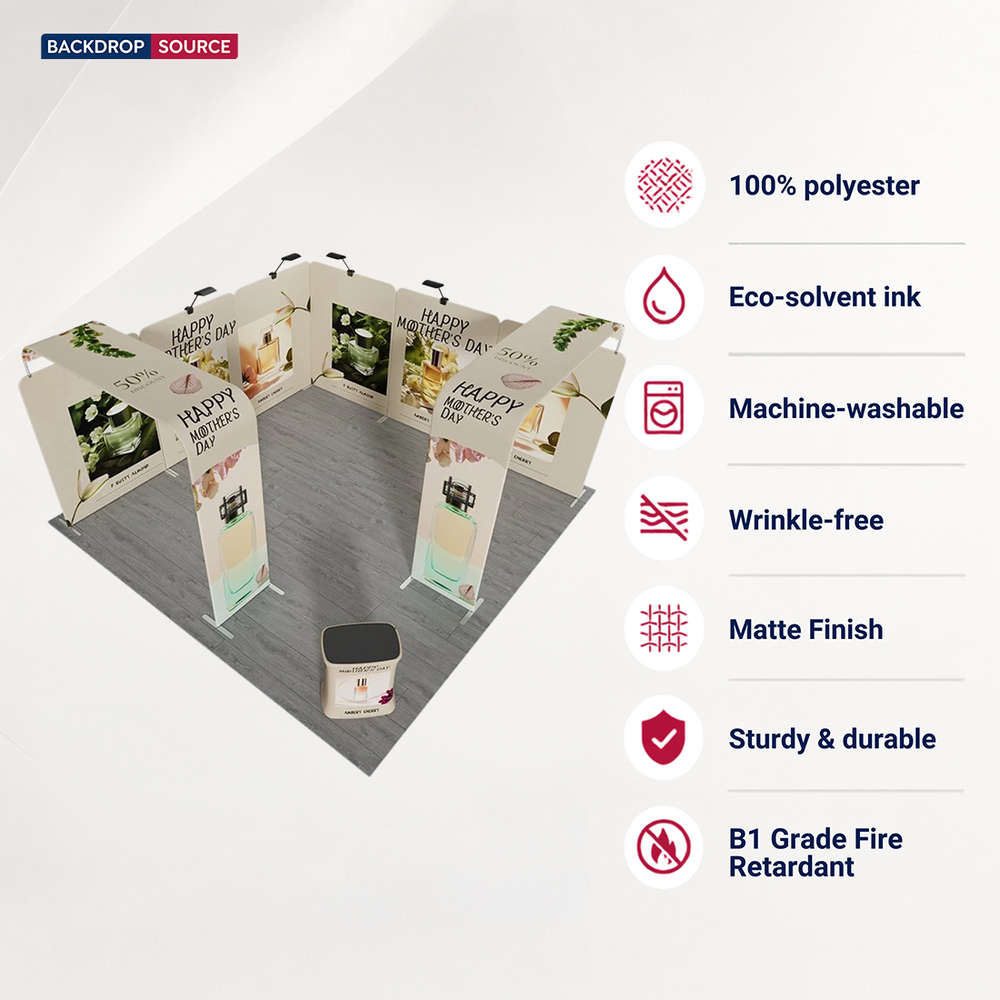 20x20 Magnetic Booth Kit with 2 TV Displays & Counter