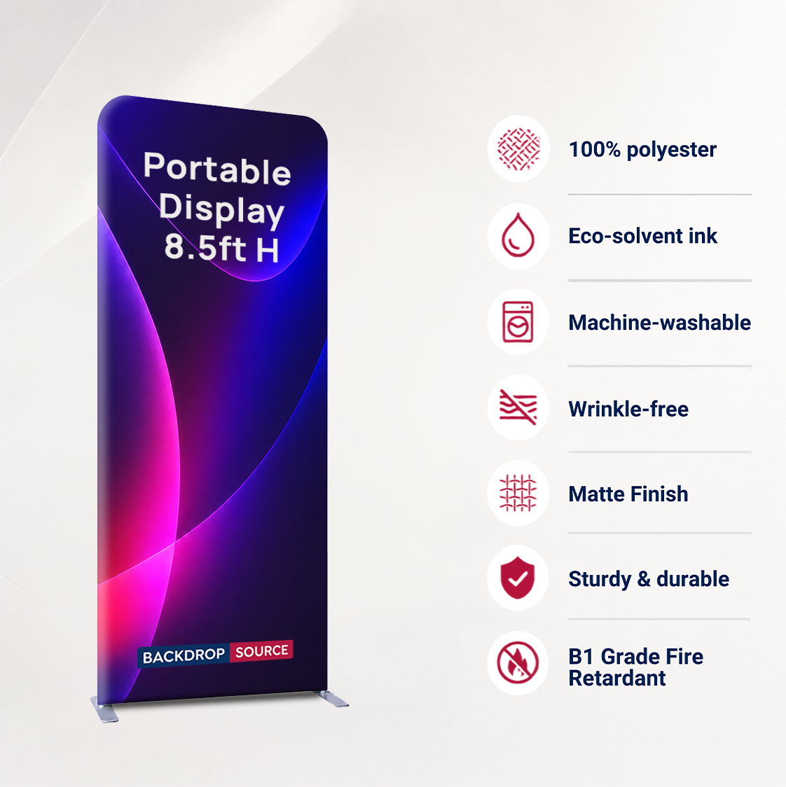 Présentoir portable - 2,6 m de hauteur 