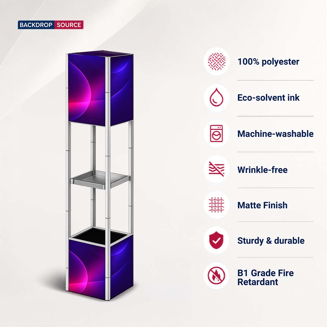 Square Portable Aluminum Spiral Tower Display - 5 Layer Shelves