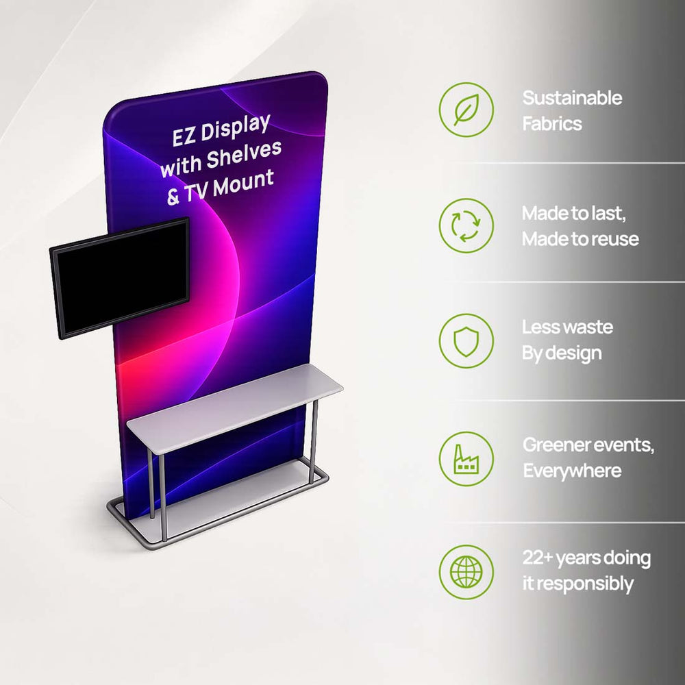 Support EZ Display avec étagères et fixation pour téléviseur 
