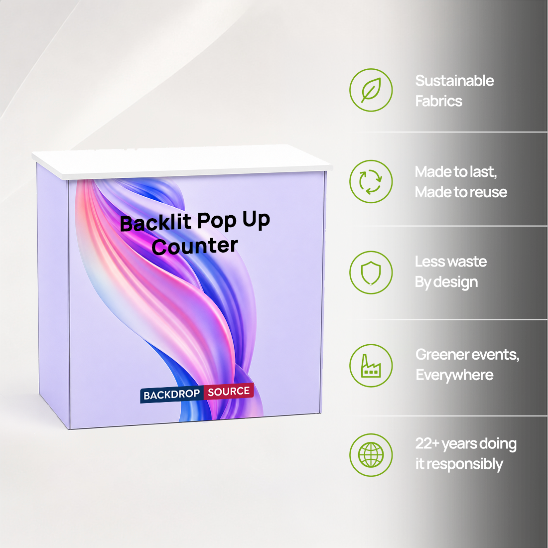SEG Fabric Backlit Pop Up Counter