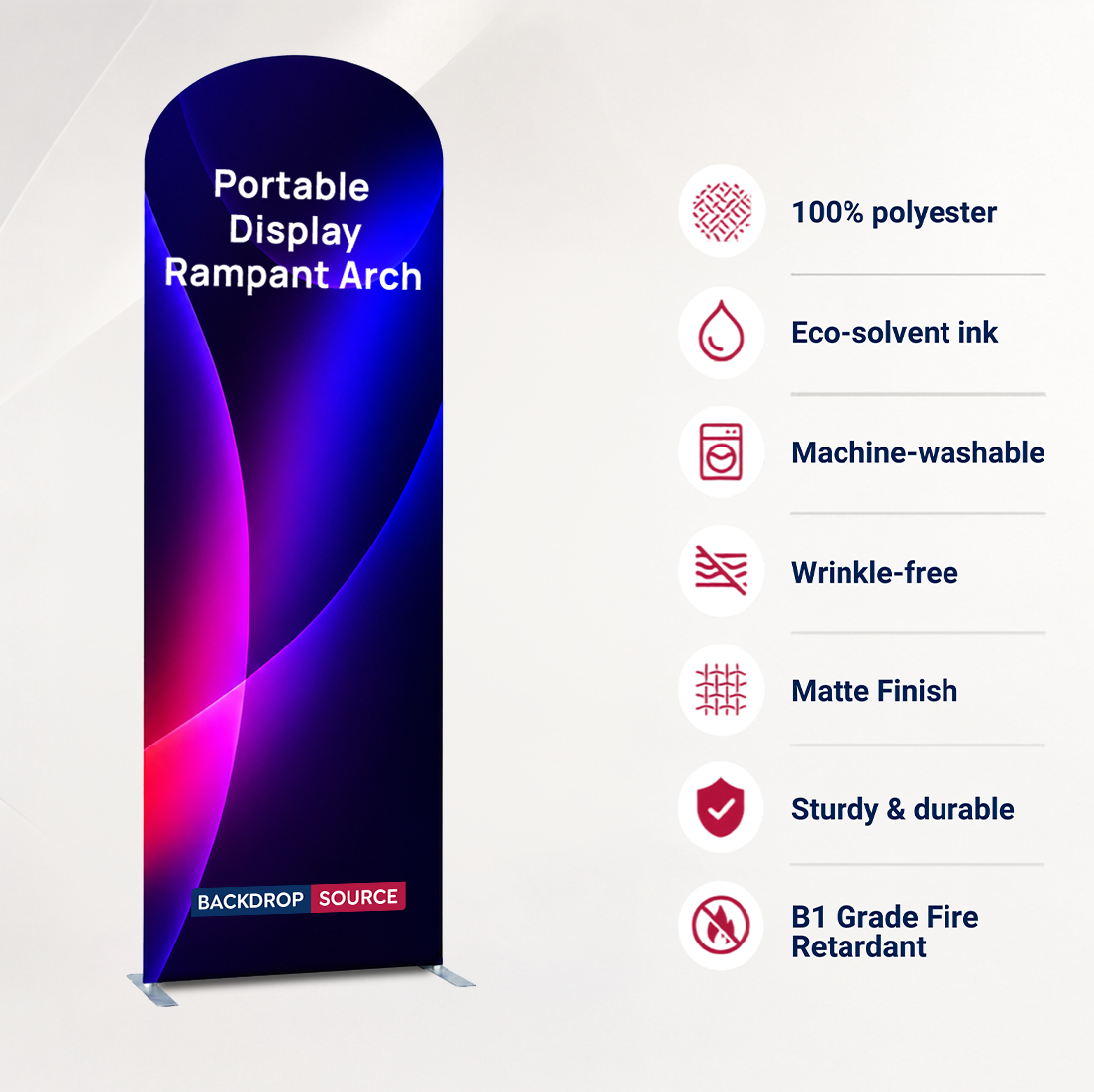 Portable Rampant Arch Fabric Exhibit Display