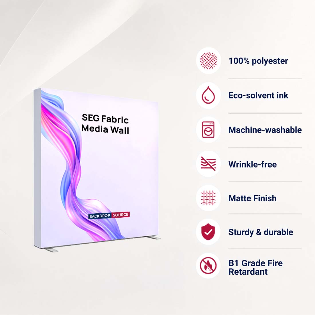 SEG Fabric Media Wall - 8.2ft W x 8.2ft H