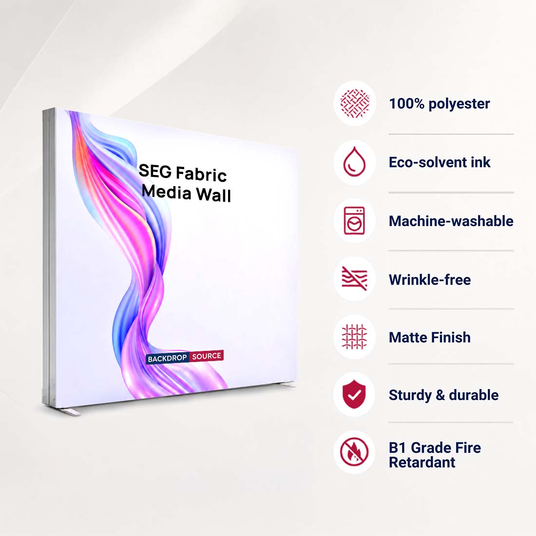SEG Fabric Media Wall - 9.8ft Wide