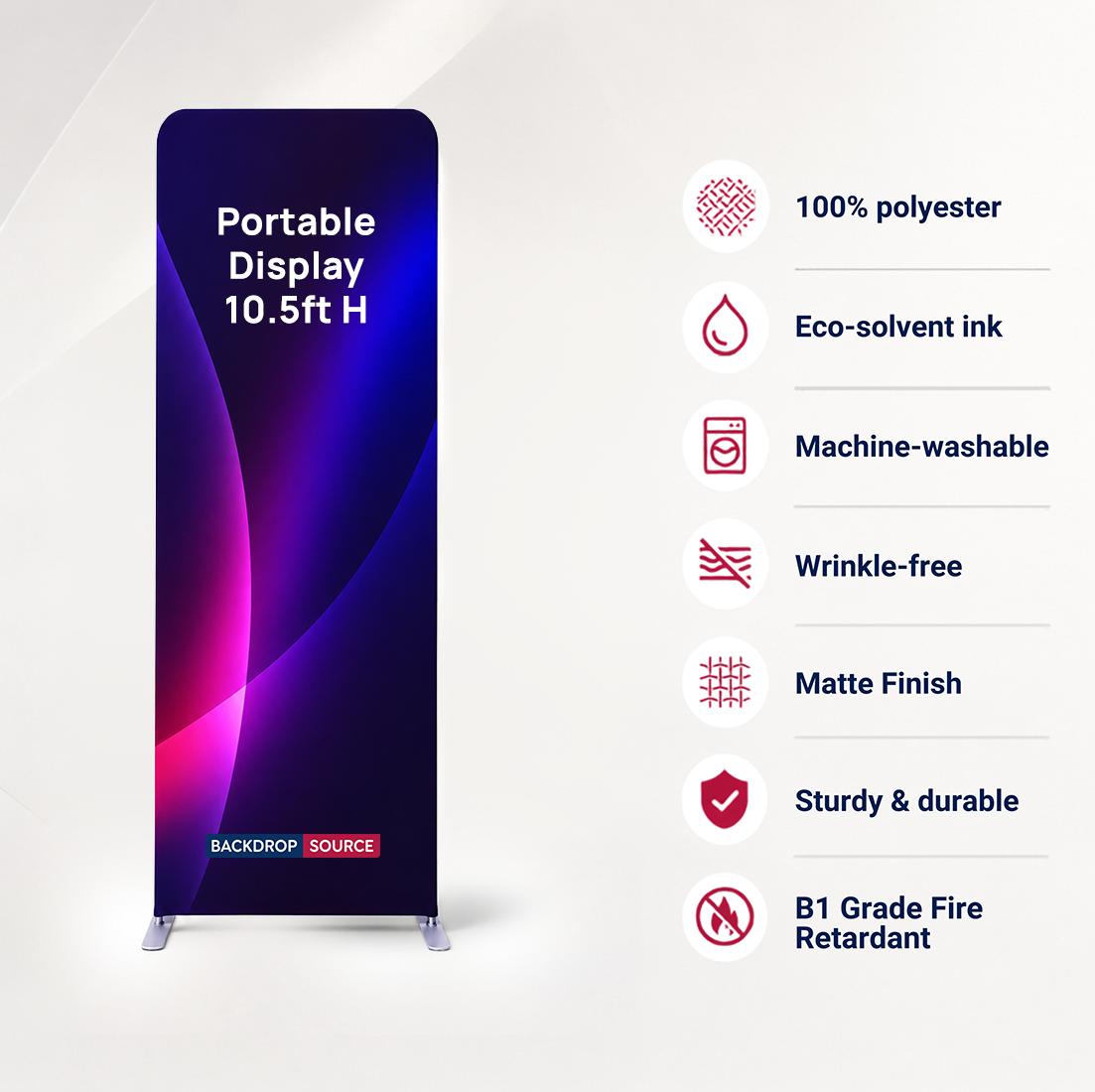 Portable 10.5ft High Fabric Exhibit Display