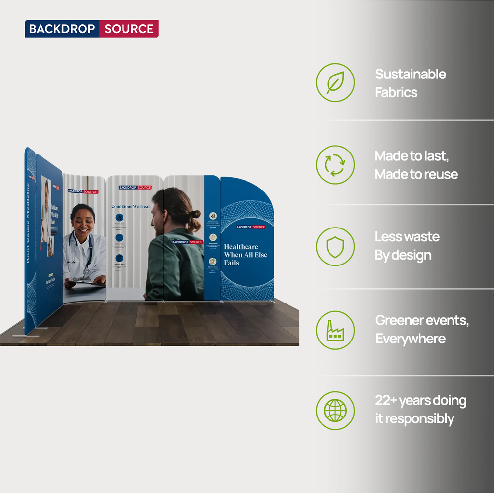 10x10 Magnetic Fabric Booth Wall with Modular Panels