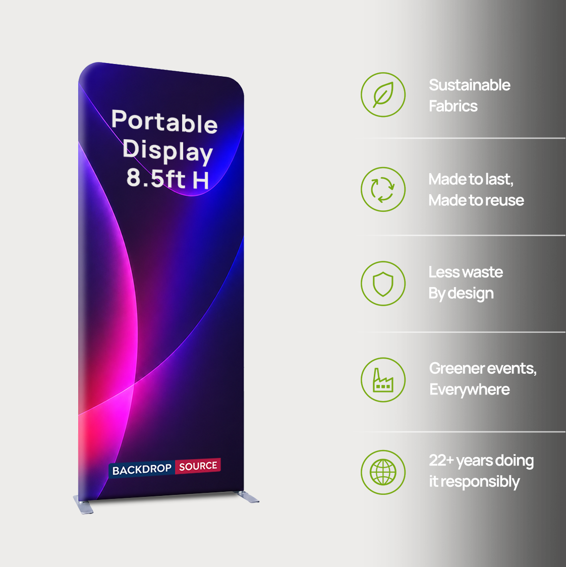 Présentoir portable - 2,6 m de hauteur 