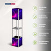 Square Portable Aluminum Spiral Tower Display - 5 Layer Shelves