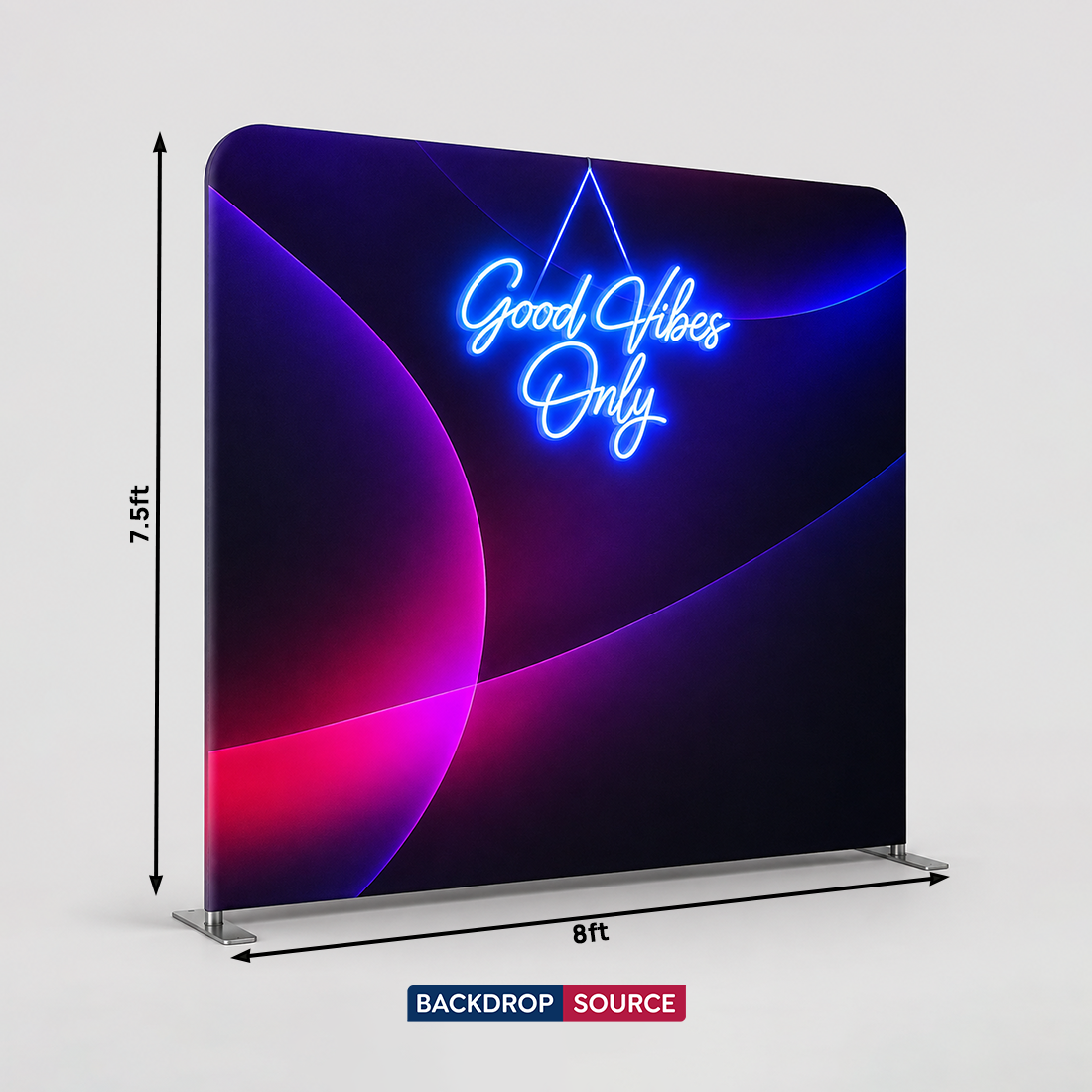 Modular Straight Tension Display with Neon Lights