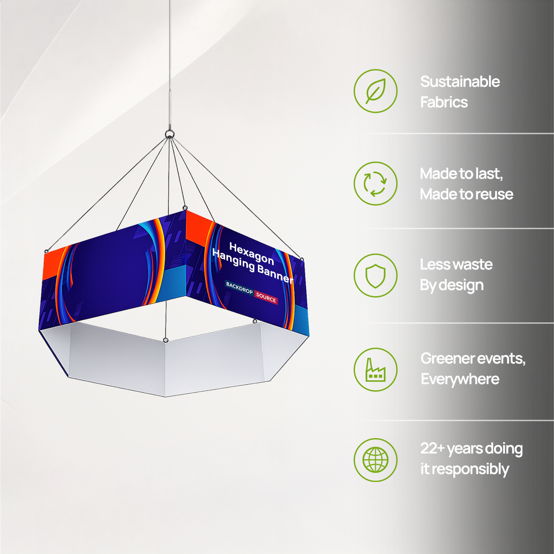 Bannière suspendue hexagonale Sky Tube 