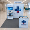10x10 Booth Kit with Straight Wall, Waterfall TV Shelf & Counter