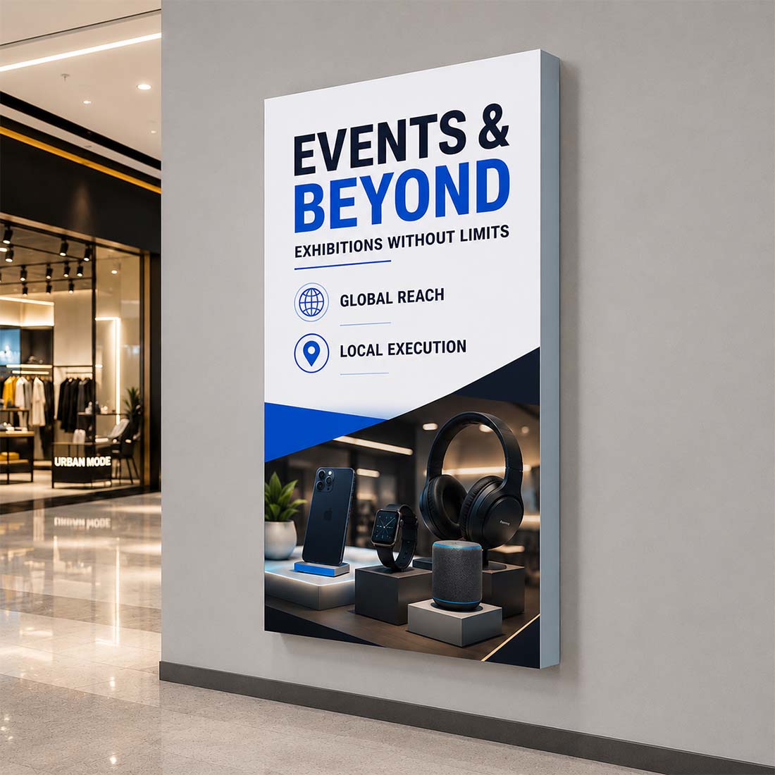 Wall-Mounted SEG Fabric display - 4.7" Depth