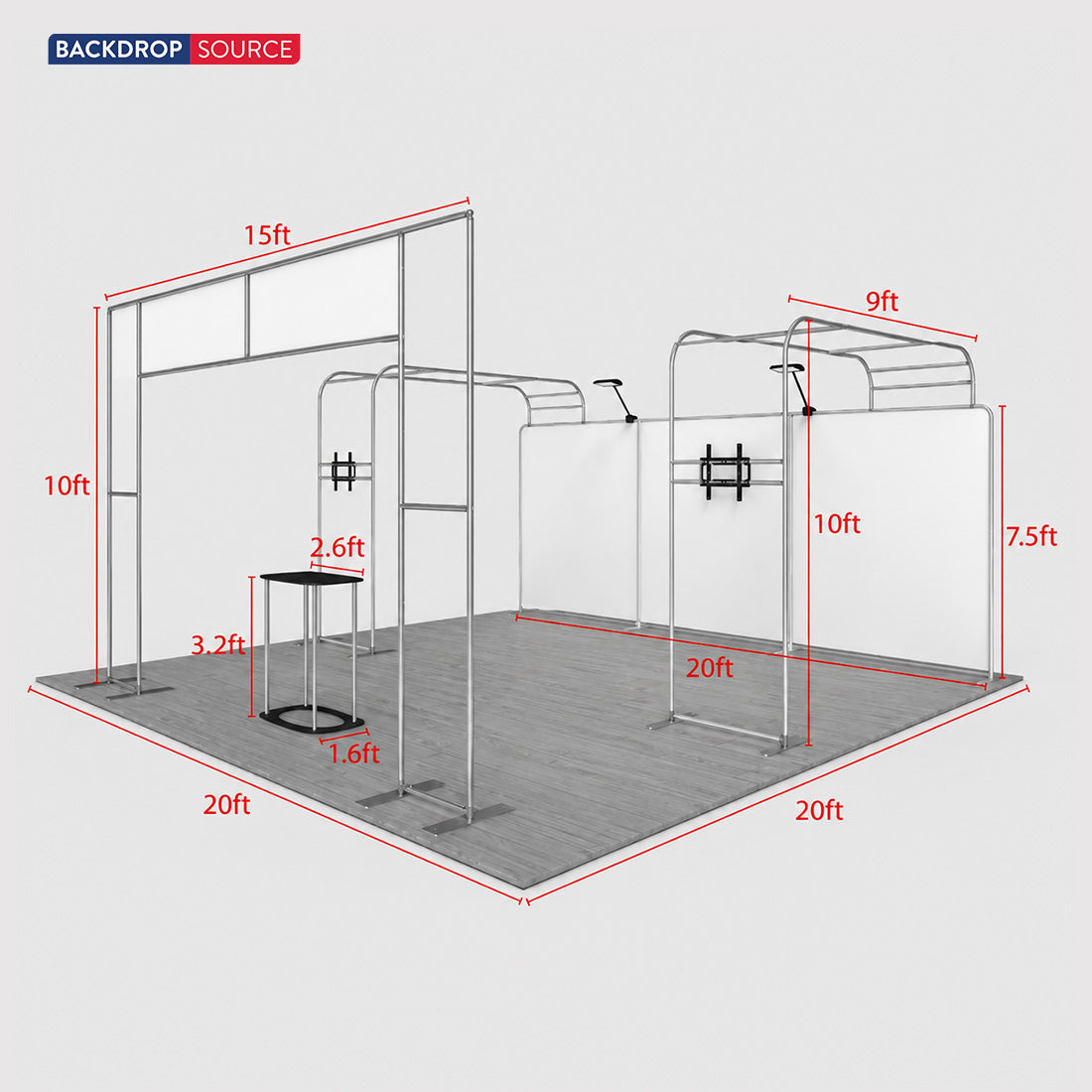 Modular Booth Kits 20ft x 20ft - Model 16