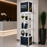 Présentoir tour spiralée portable carré en aluminium - 5 étagères 