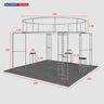 20x20 Island Booth with 3D Media Walls & 3 Counters