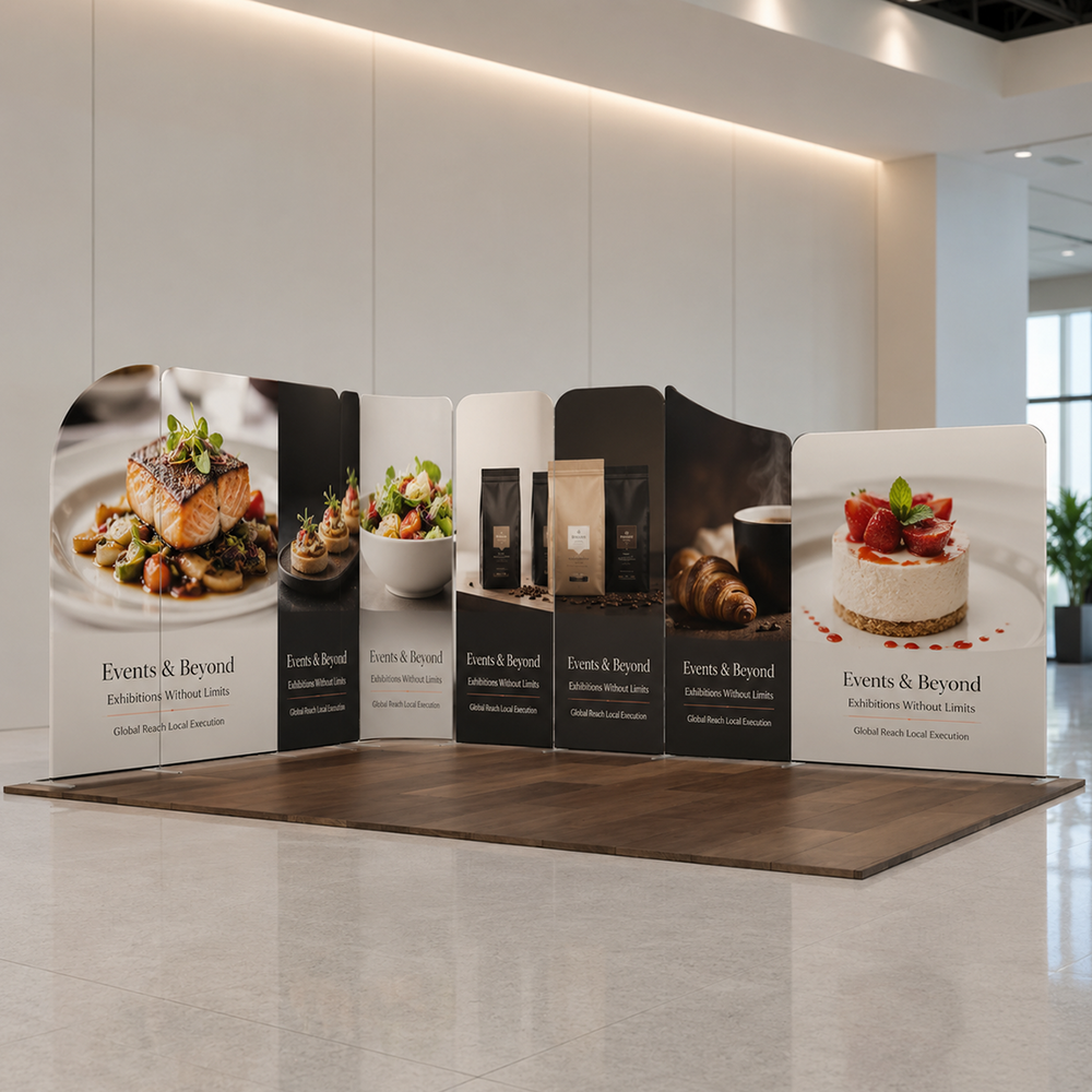 16.4x13 Magnetic Fabric Booth Wall with Modular Panels