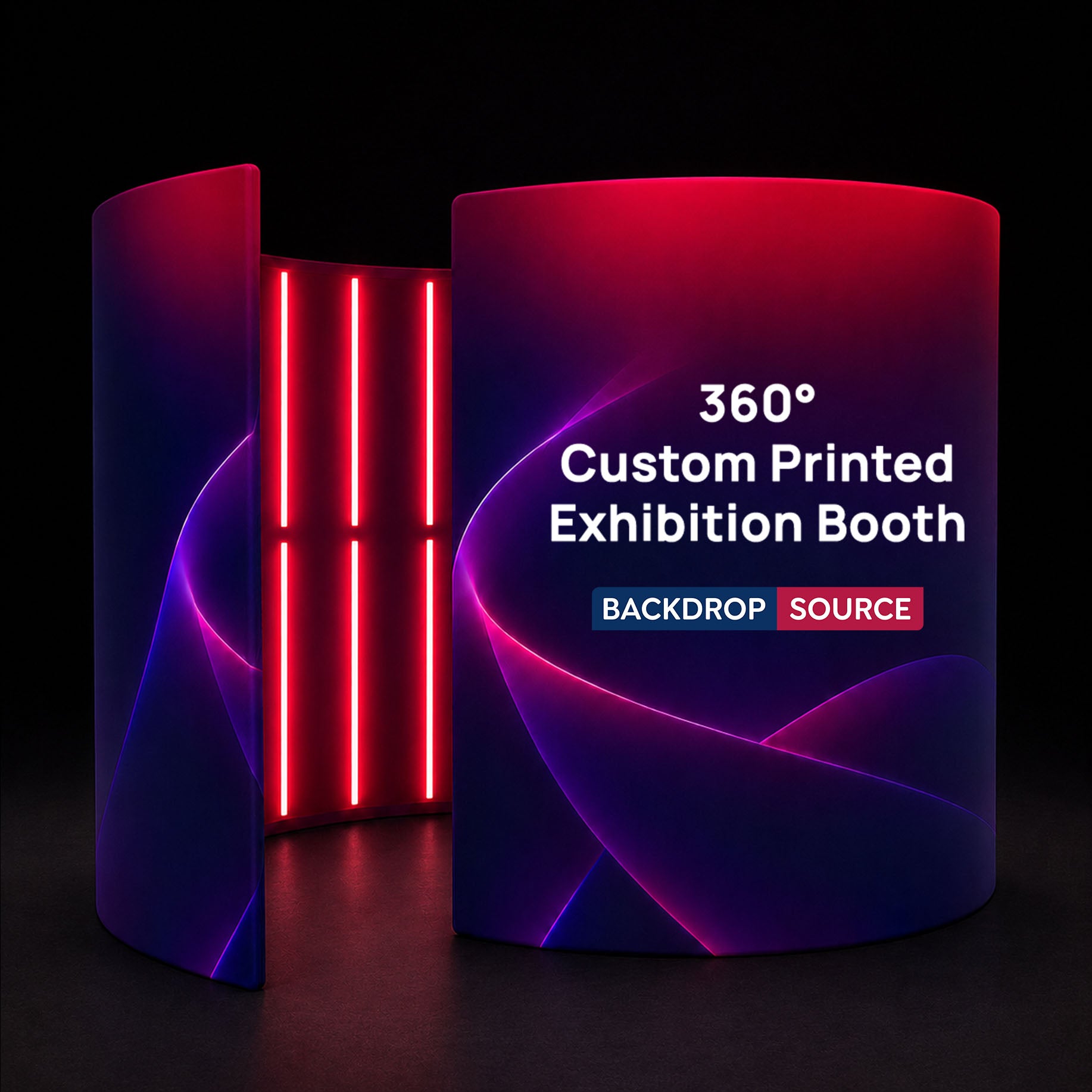 Stand d'exposition personnalisé à 360° avec éclairage LED 