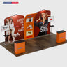 20x10 Booth Kit with Curved & Slanted Walls, 2 Counters & TVs
