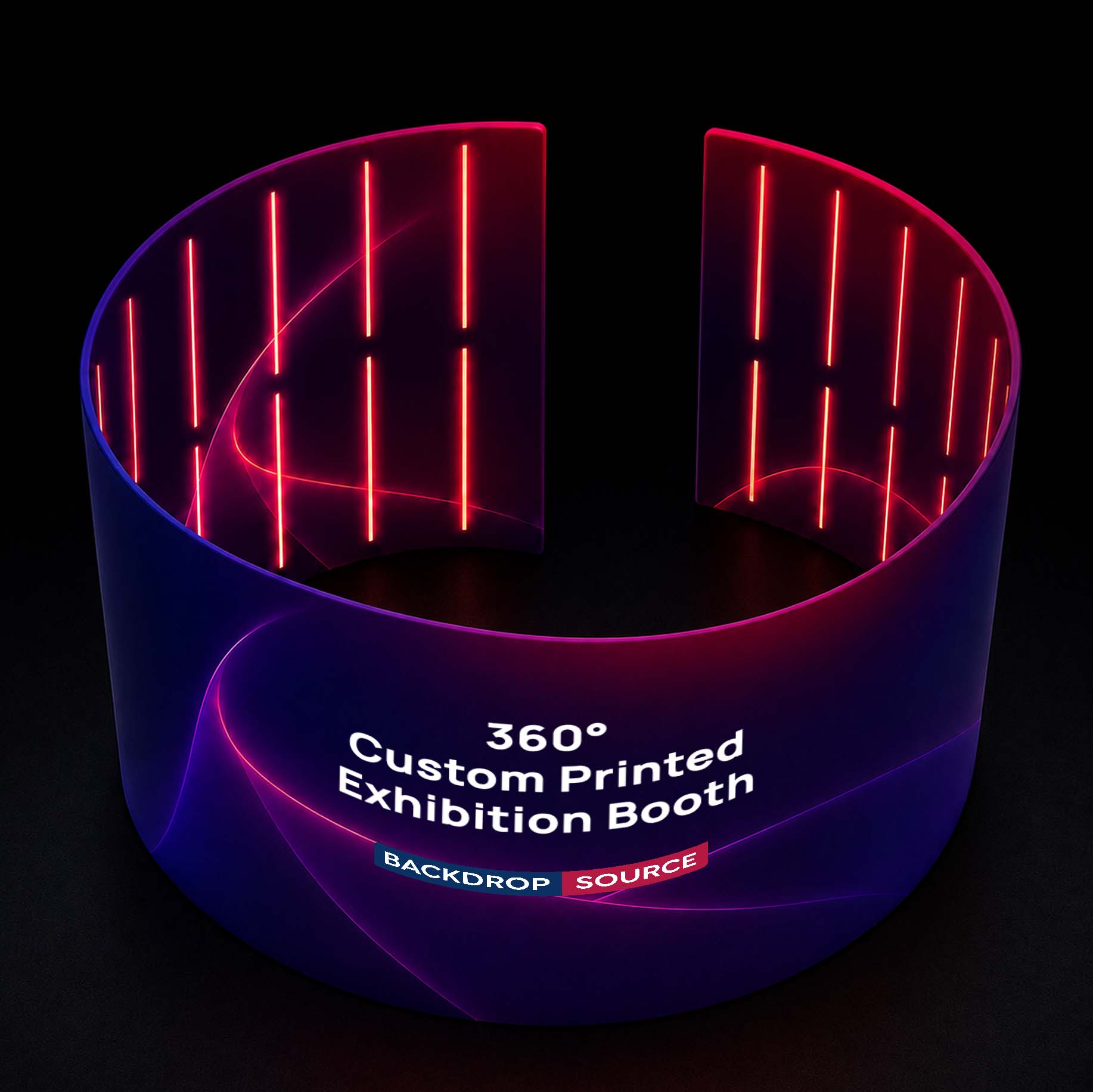Stand d'exposition personnalisé à 360° avec éclairage LED 