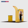 10x10 Booth Kit with Curved & Straight Walls, Counter & TV Mount
