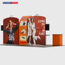 20x10 Booth Kit with Curved & Slanted Walls, 2 Counters & TVs
