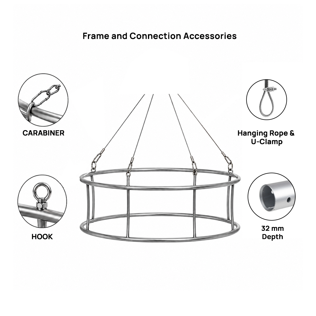 Suspension circulaire avec fond recouvert 
