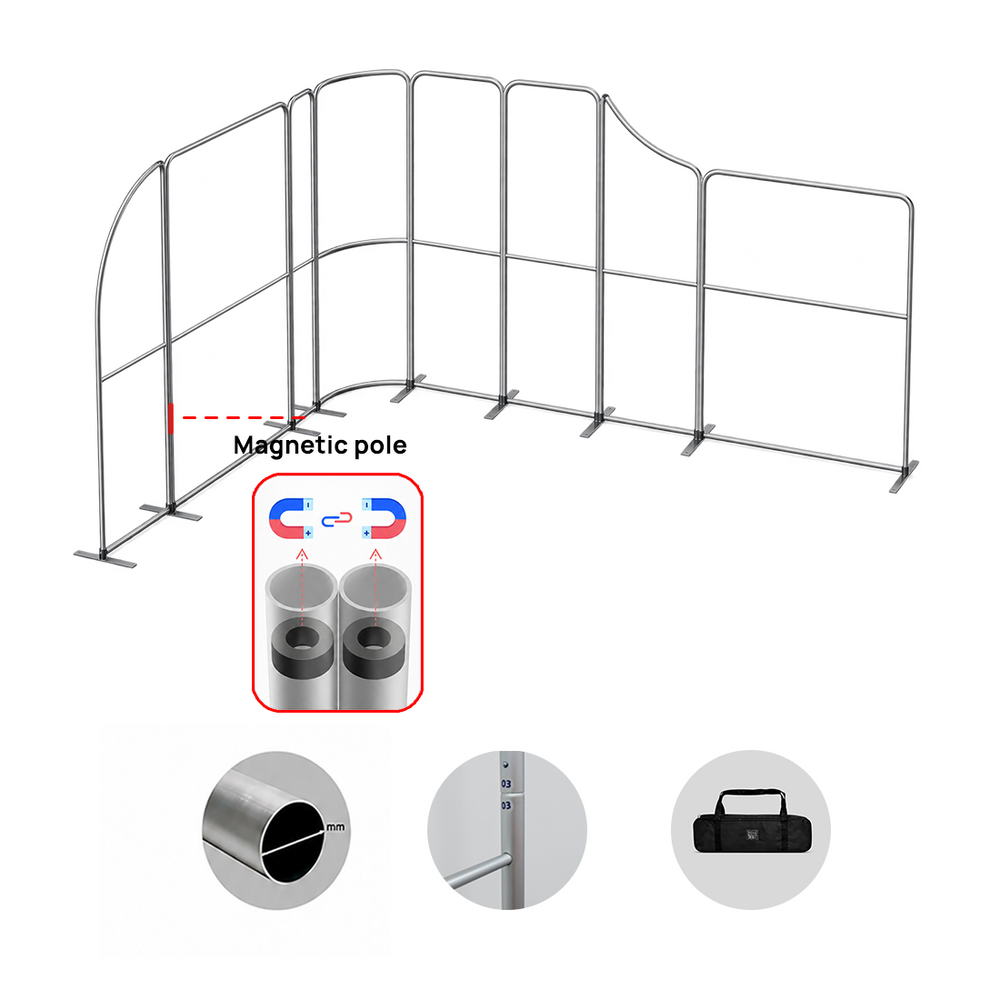 16.4x13 Magnetic Fabric Booth Wall with Modular Panels