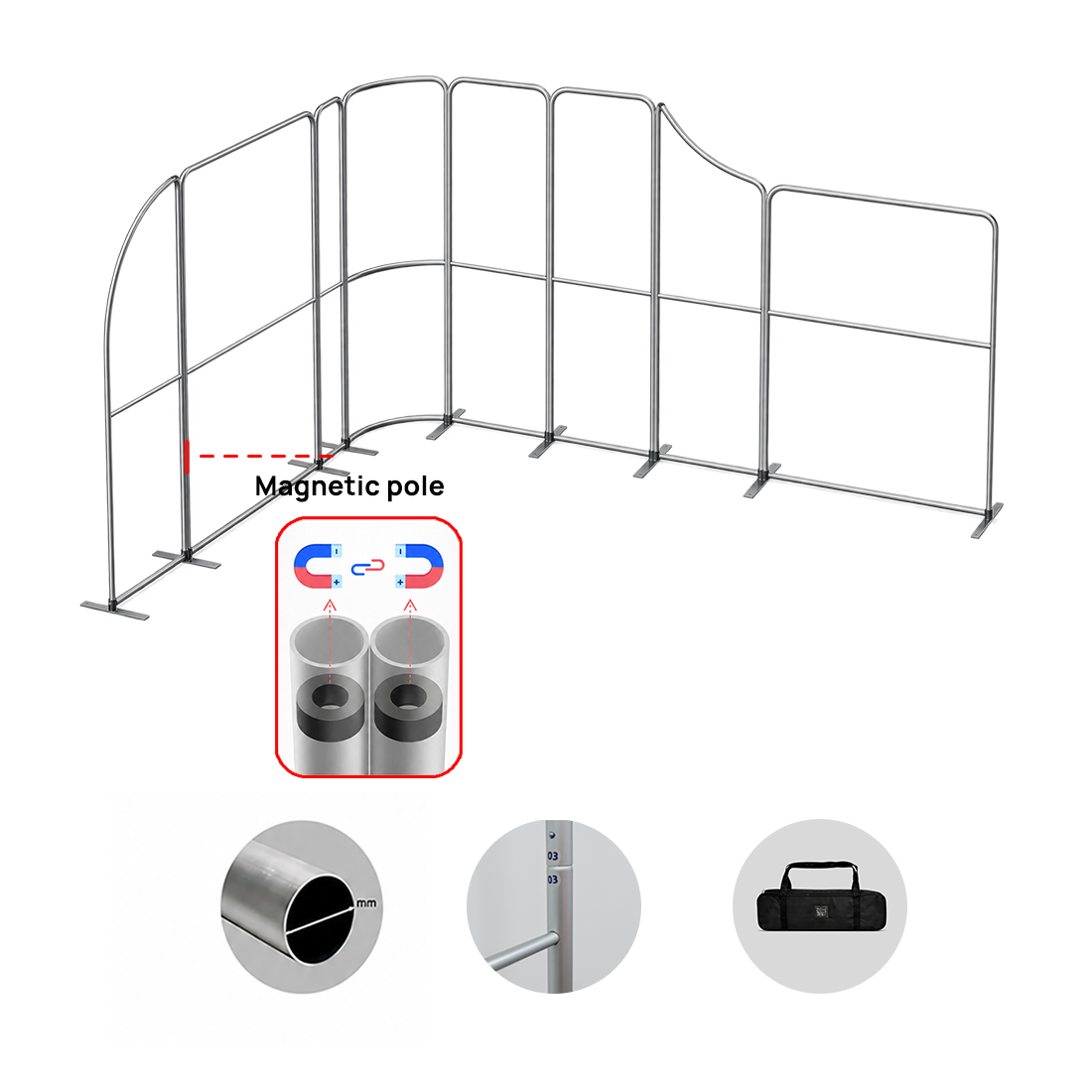 16.4x13 Magnetic Fabric Booth Wall with Modular Panels