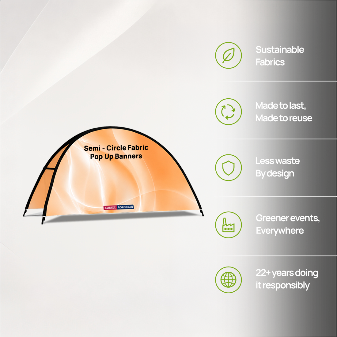 Semi-Circle Fabric Pop Up Banners (Double Side Printed)
