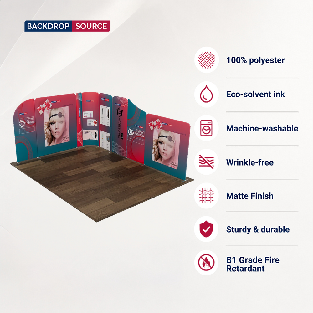 16.4x13 Magnetic Fabric Booth Wall with Modular Panels