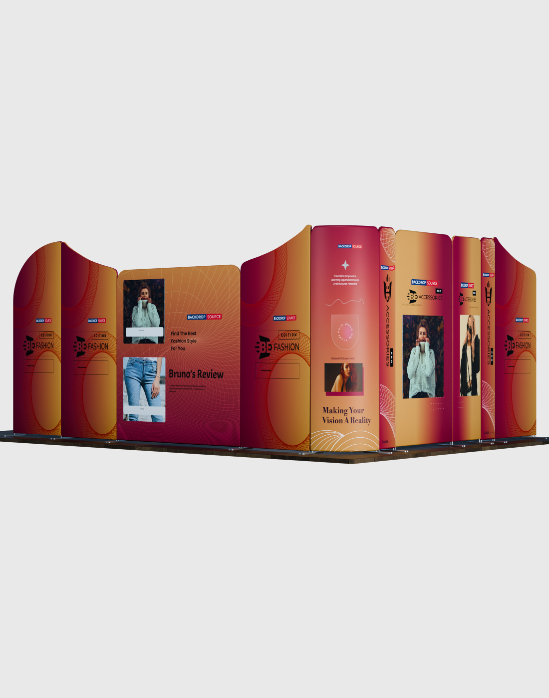 Magnetic Fabric Booth Display - Model 5 (16.4 x 16.4ft)