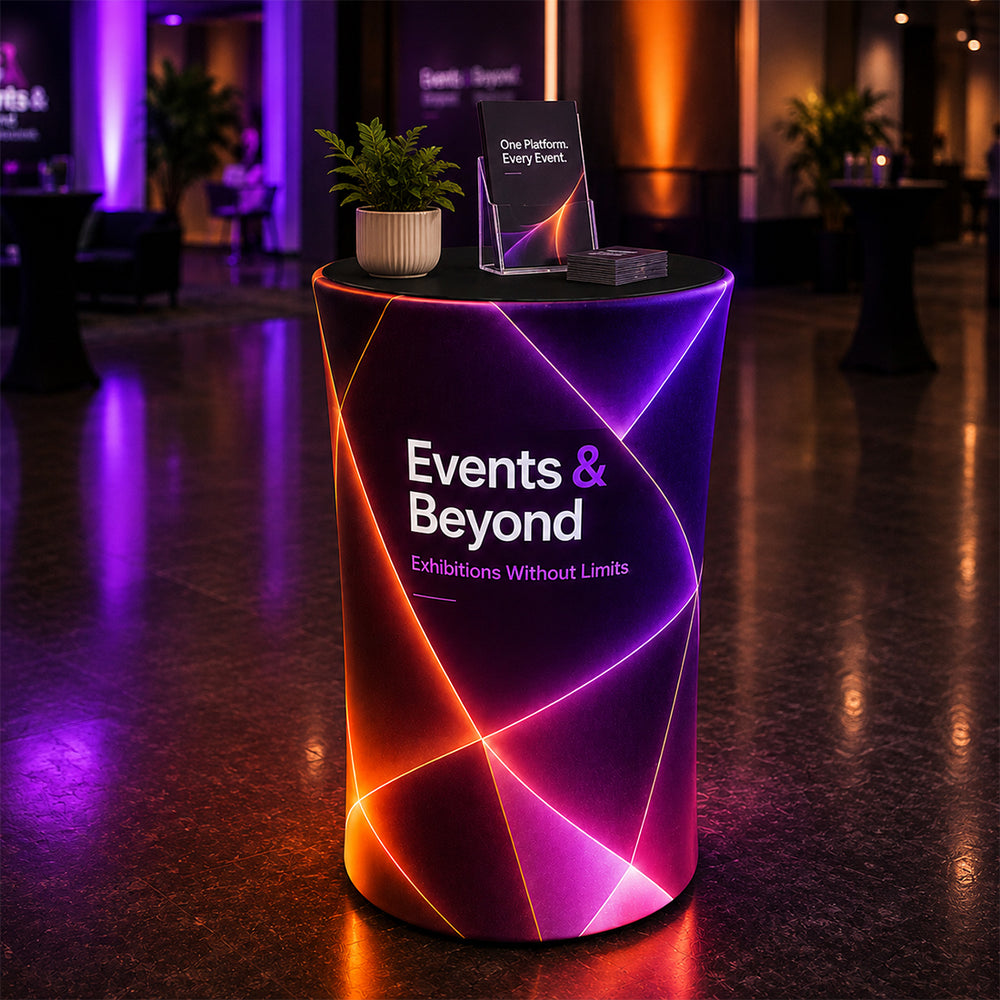 Backlit Fabric Oval Pop Up Counter