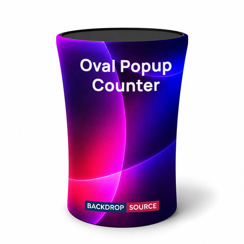 Backlit Fabric Oval Pop Up Counter