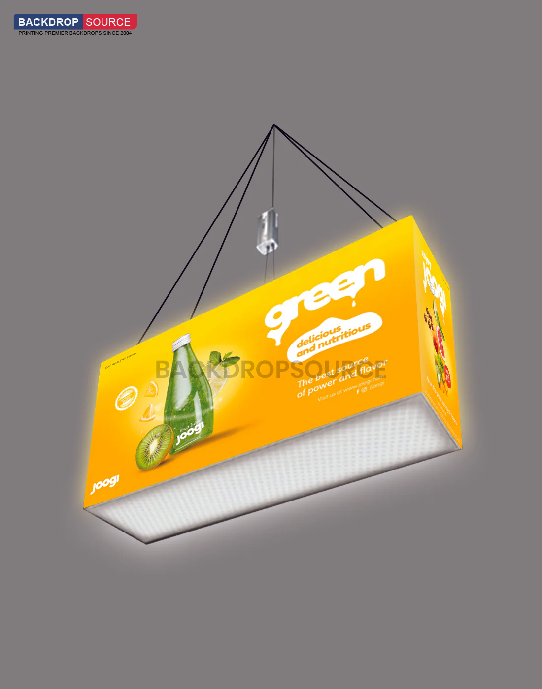 Backlit Rectangle Hanging Banner – LED Trade Show Display Canada ...