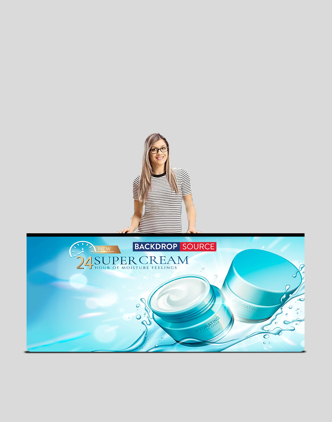 Backlit fabric LED Counter Display 10ft