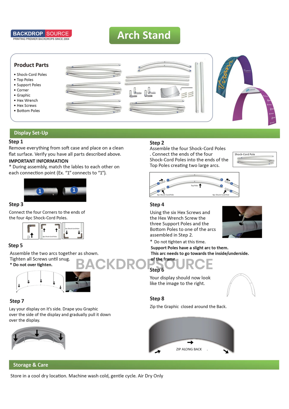 C Shape Tension Fabric Arch with Shelves