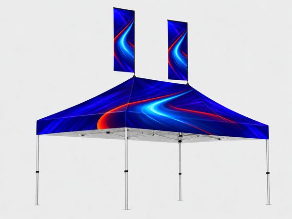 10x15 Canopy Tent with Peak Flag Kit