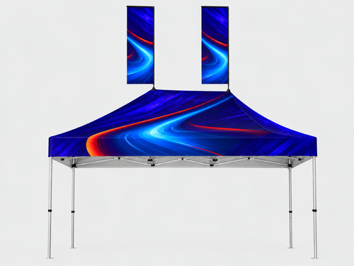 10x15 Canopy Tent with Peak Flag Kit