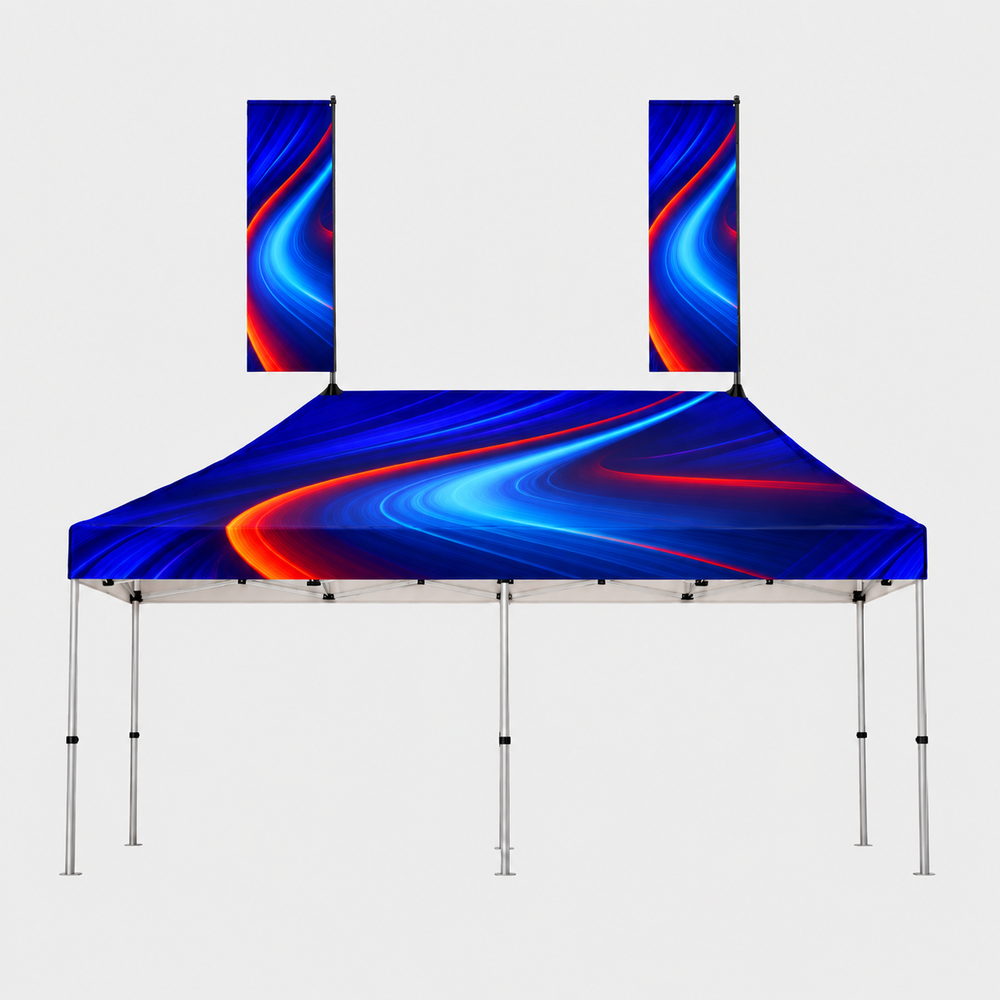 10x20 Canopy Tent with Peak Flag Kit