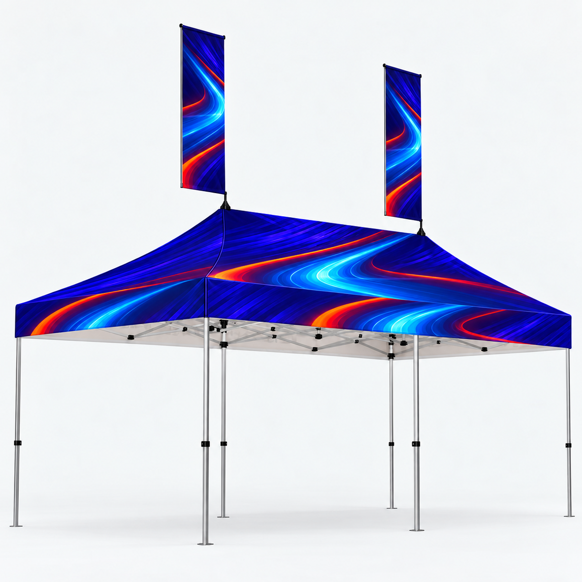 10x20 Canopy Tent with Peak Flag Kit