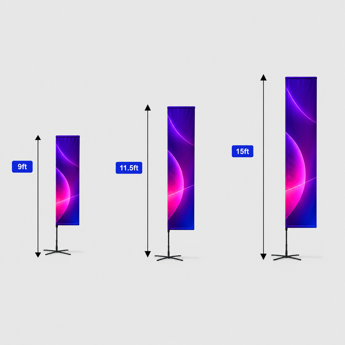 Duplex Printing Rectangle Flag with Uni-Fit Pole